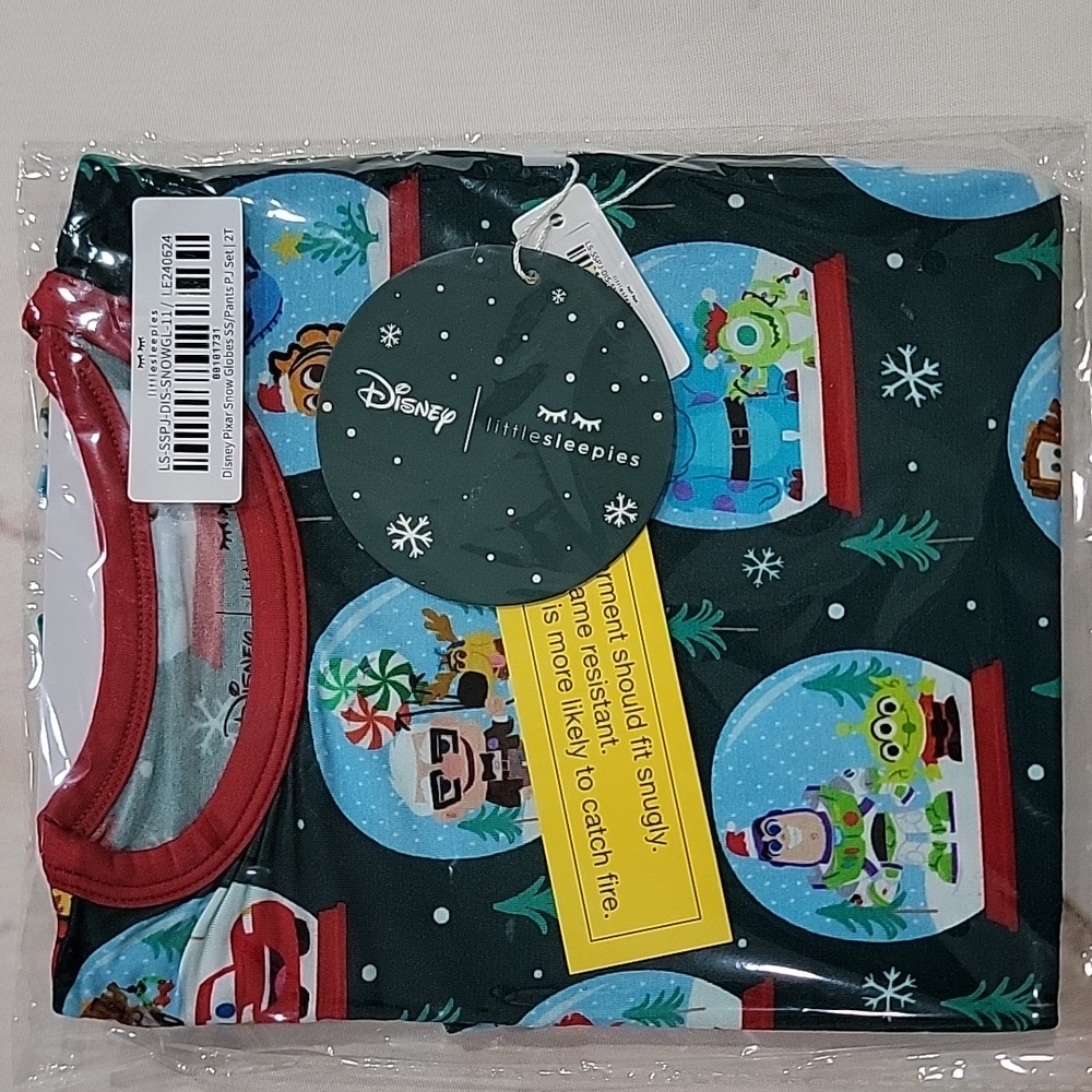 NWT Little Sleepies Disney Pixar Snow Globes Pajama Set Size 2T